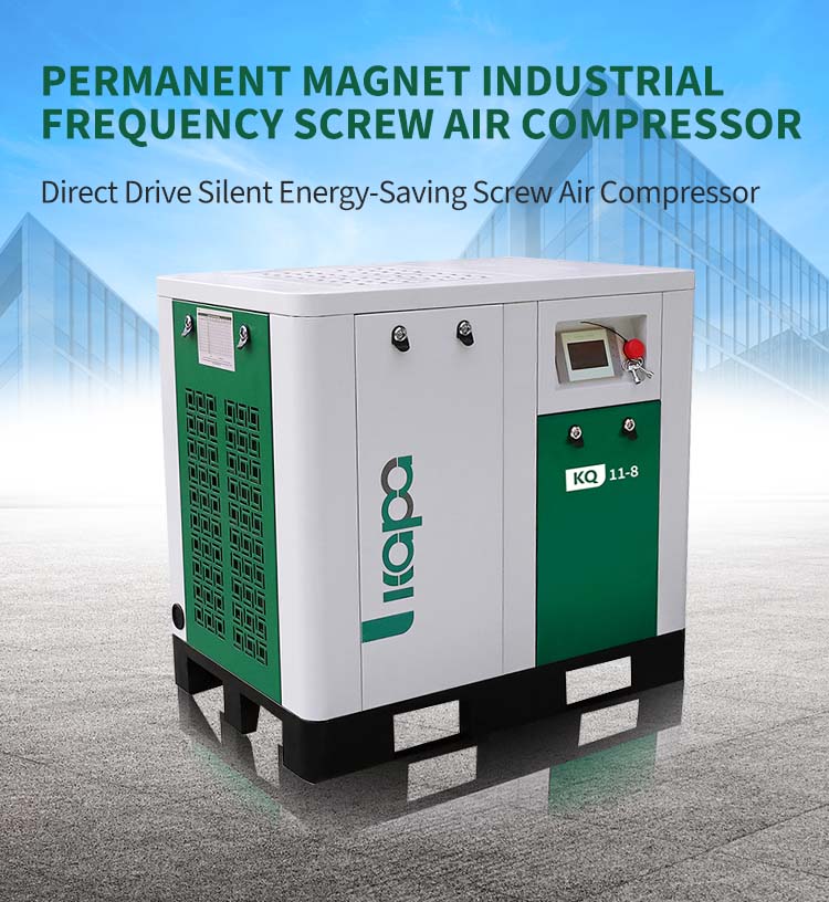 2.01m³/min high efficiency silent screw air compressor 11kw 15hp 0.8 Mpa