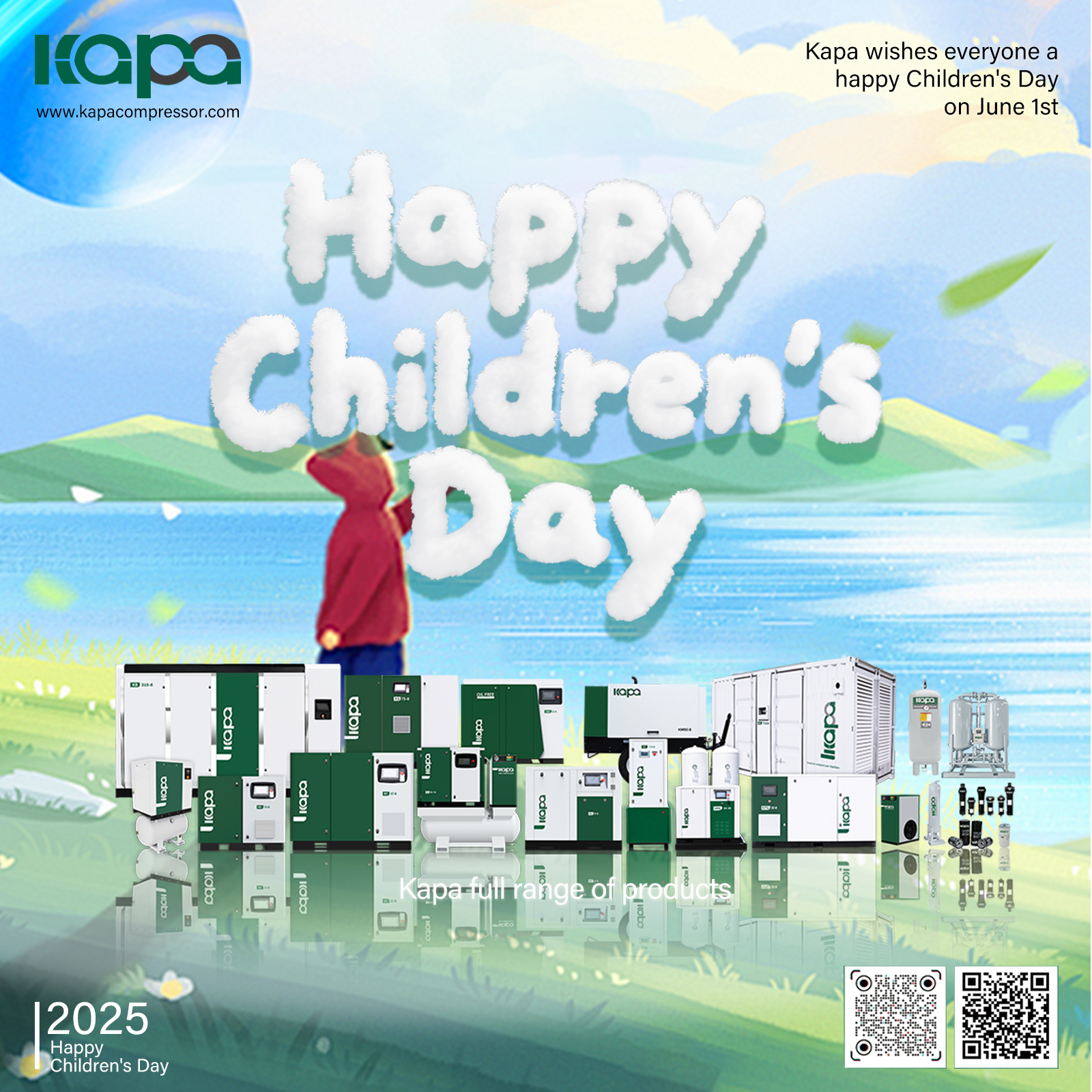 Walking with the heart of a child, "following" the future - Children's Day Wishes from KAPA Air Screw Compressor Factory