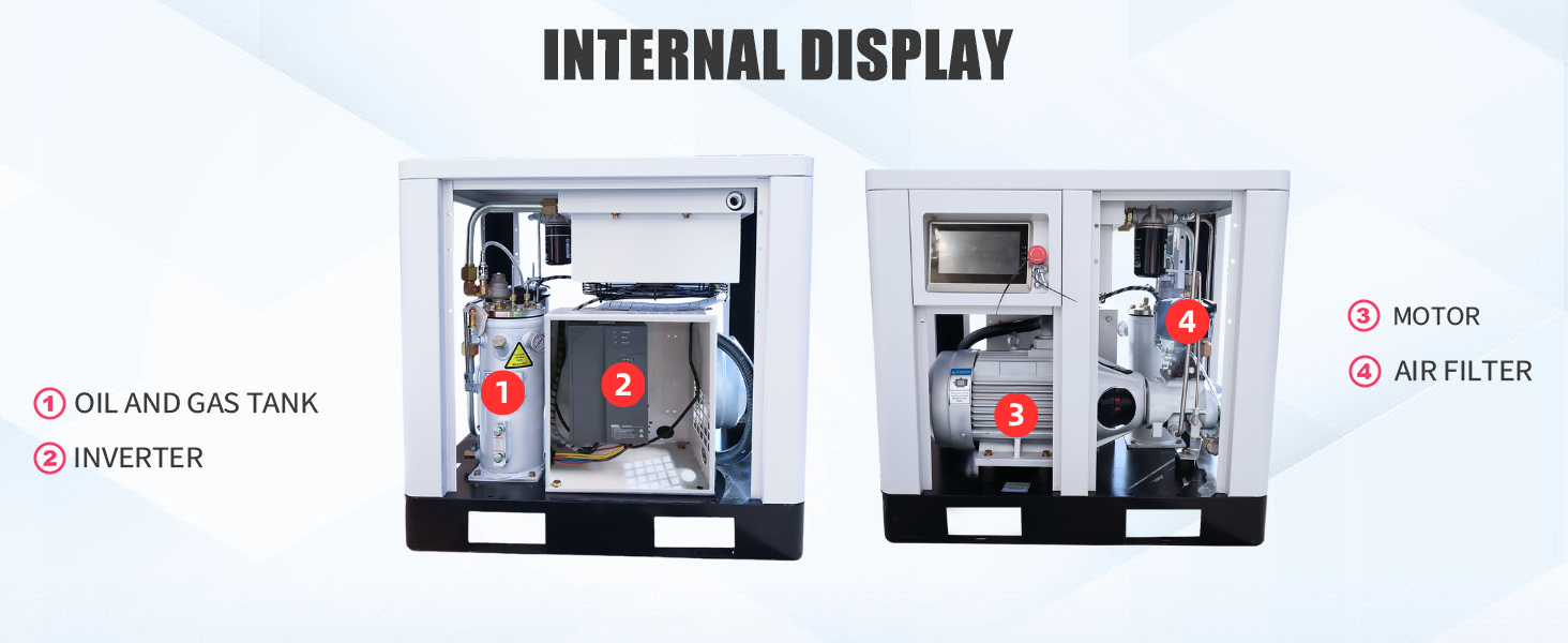 10HP 7.5KW Rotary Screw Air Compressor 3 Phase 460V 38cfm For Paint Workshop