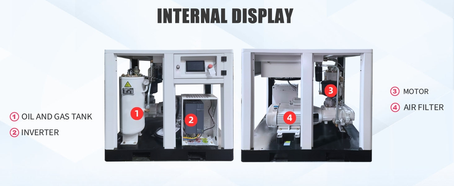 Permanent magnet industrial frequency screw air compressor 22kw
