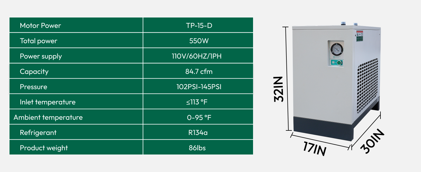 84.7CFM Refrigerated Air Dryer