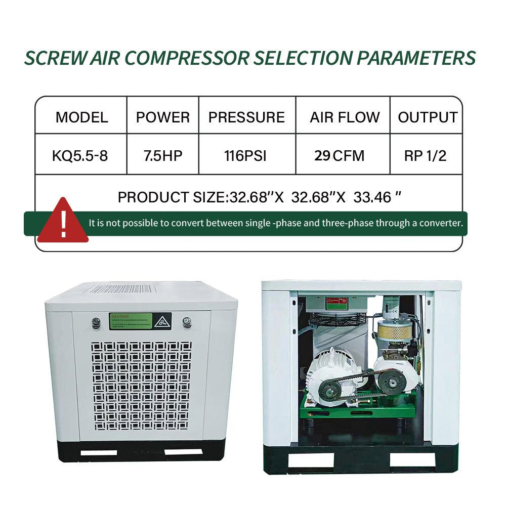 5kw Screw air compressor for auto repair