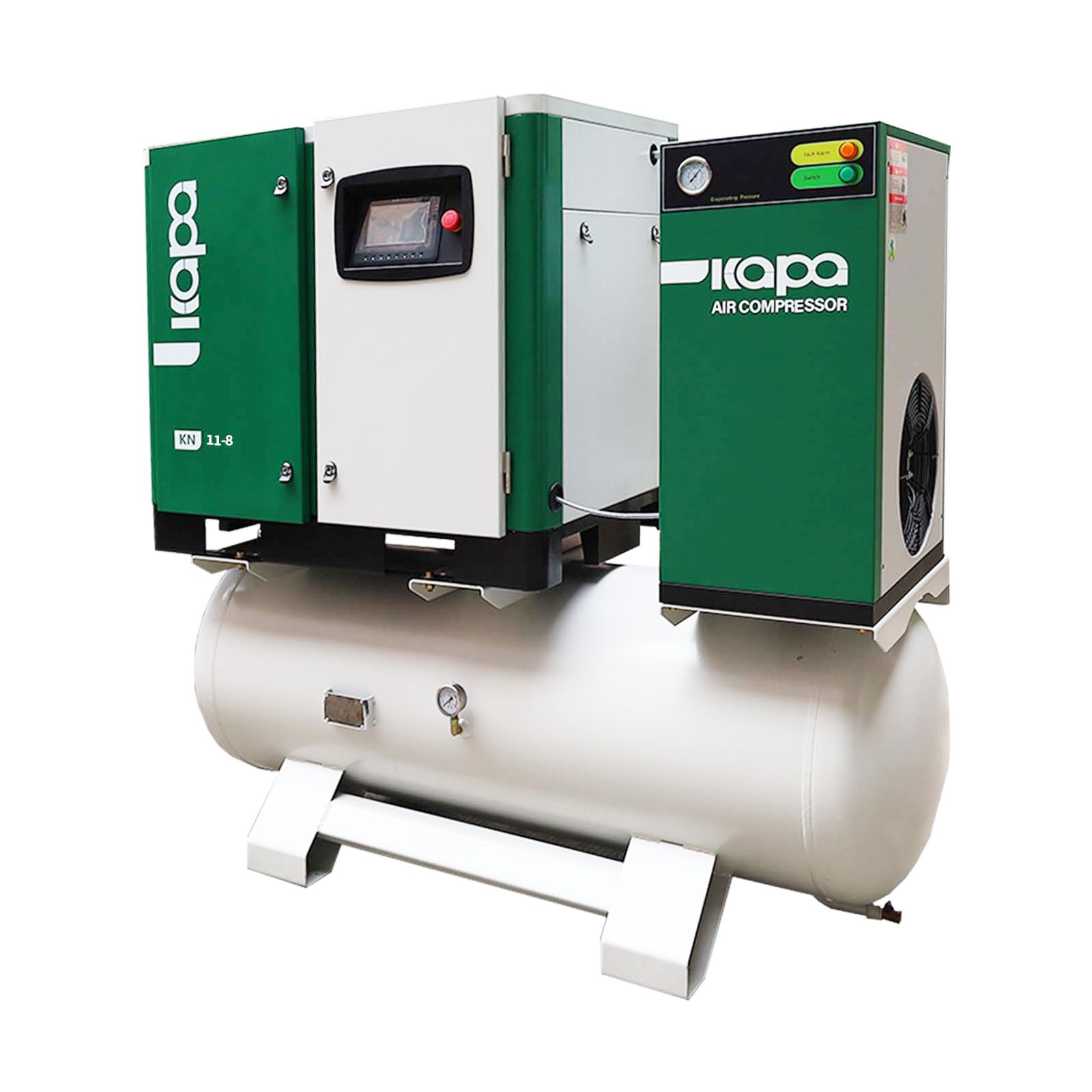 All-in-One 4-in-1 11KW 8BAR Screw Air Compressor with Tank, Dryer & Filters