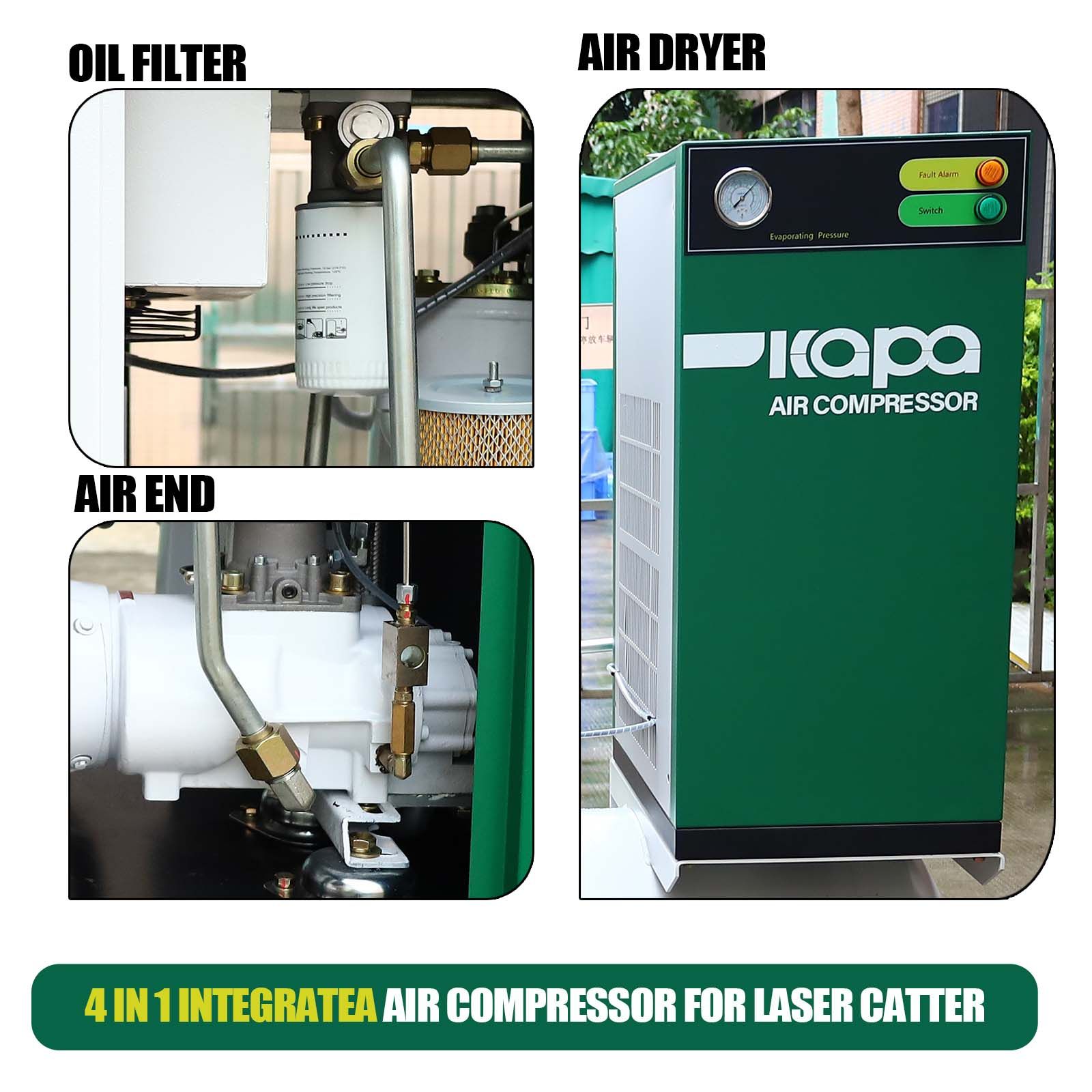 4 in 1 integratea air compressor 18.5kw-8bar