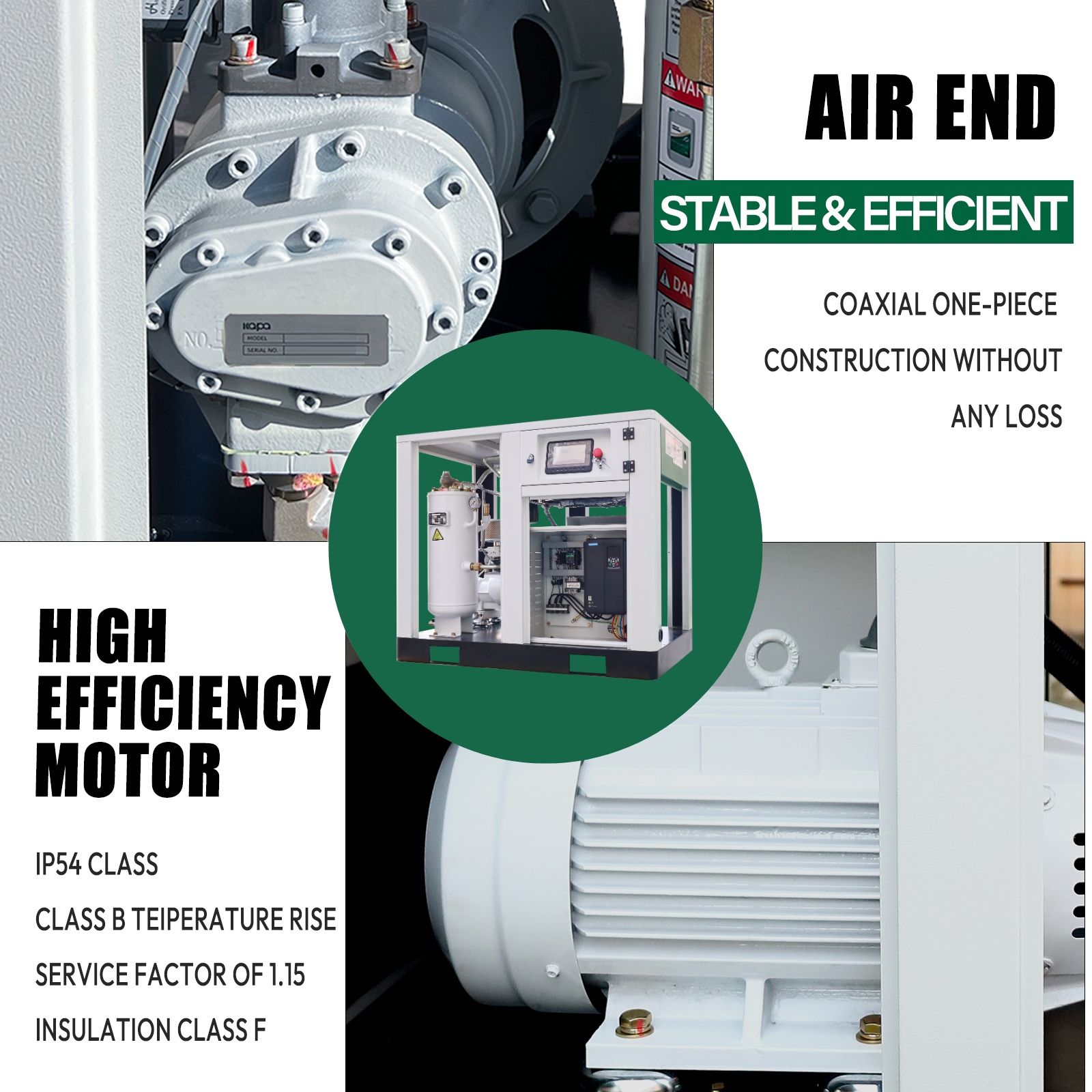 5.5-100HP Permanent magnet variable frequency screw air compressor