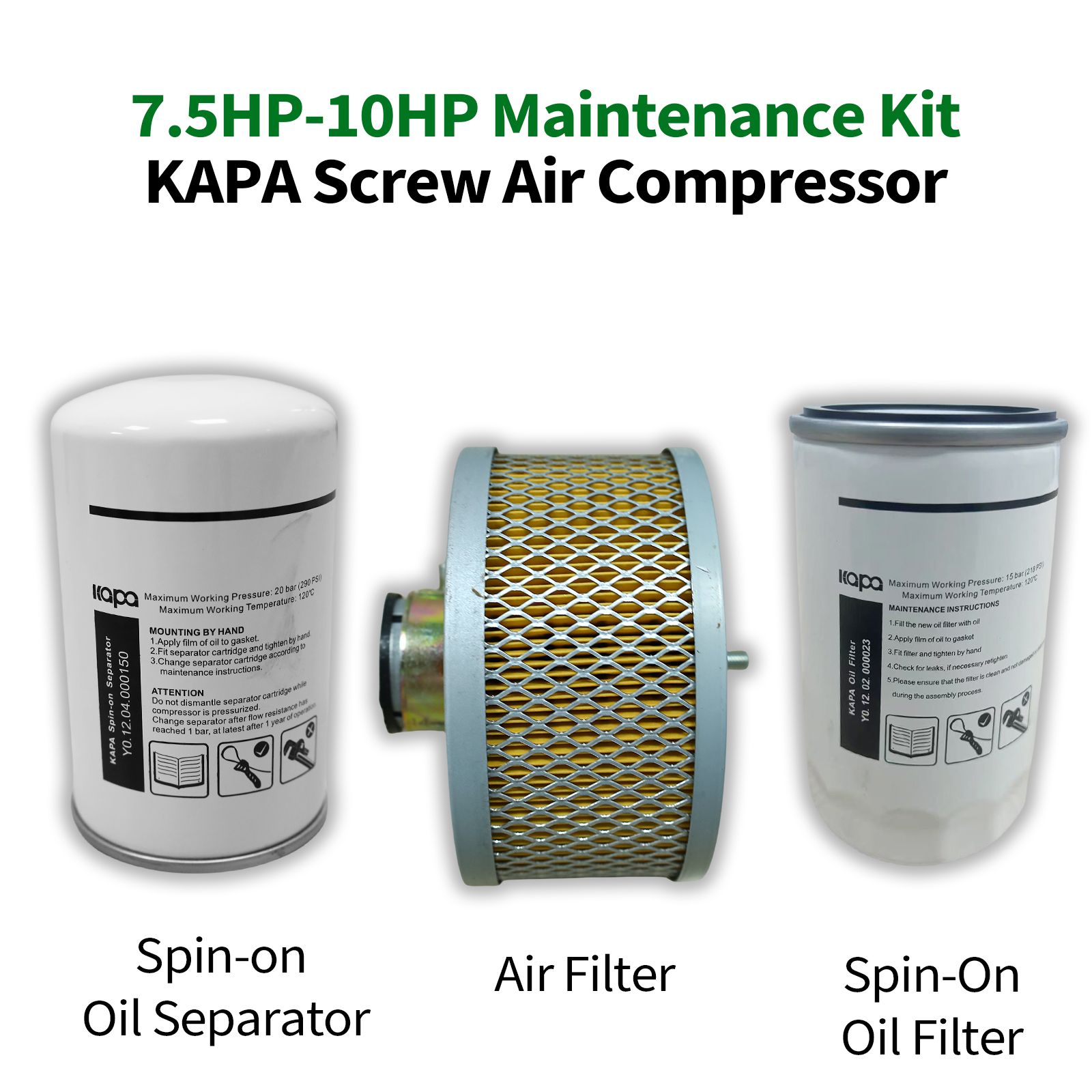 Spin-On Oil / Air Separator Oil Filter Air Filter For KG 7.5-10HP Air Compressor
