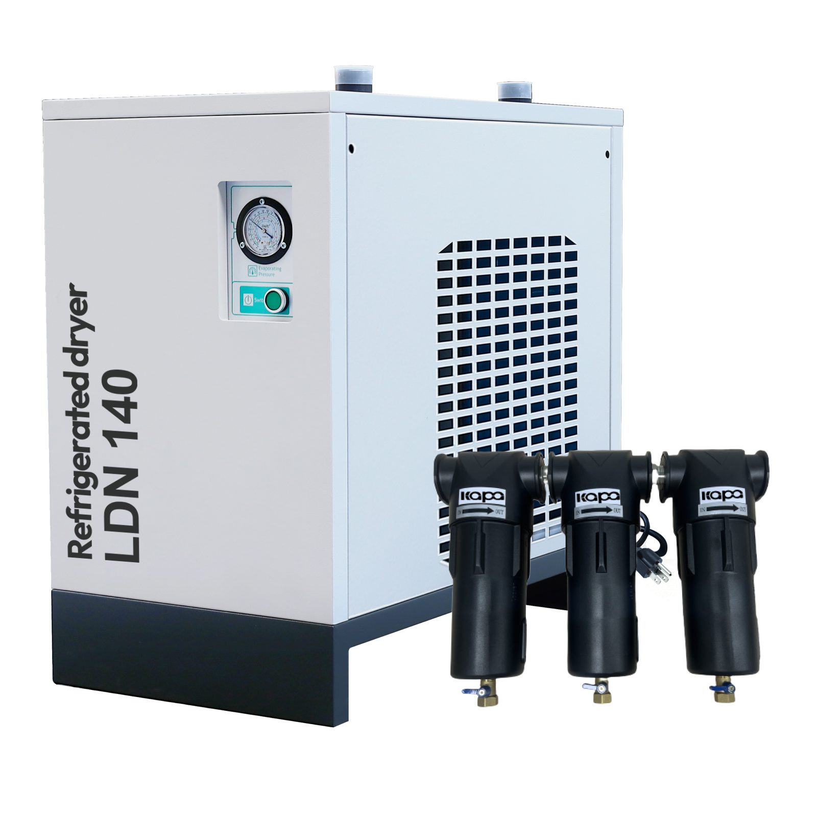 123CFM-134CFM REFRIGERATED AIR DRYER FOR 25HP & 30HP AIR COMPRESSOR, 110-120V INDUSTRIAL COMPRESSED AIR DRYING SYSTEM，WITH 3 STAGE-FILTER