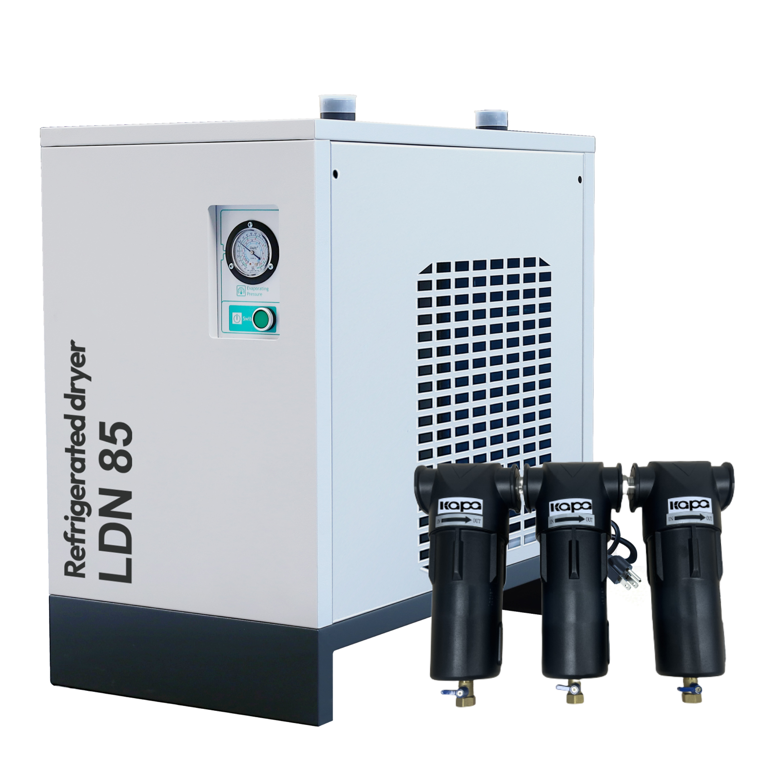 Refrigerated Air Dryer for Compressed Air Systems | Compressed Air Dryer for 15 & 20 HP Compressors | 84.7 CFM with 3-Stage Filter | Industrial Compressor Accessories
