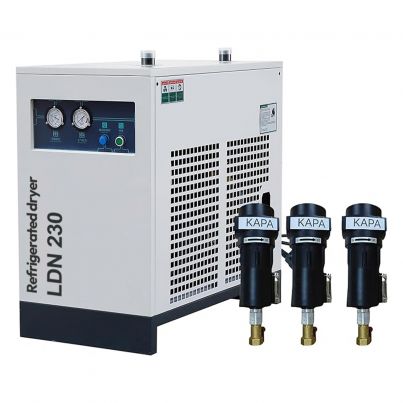 Refrigerated Air Dryer for Compressed Air Systems | Compressed Air Dryer for 40HP-50HP Compressors | 229.5CFM with 3-Stage Filter | Industrial Compressor Accessories