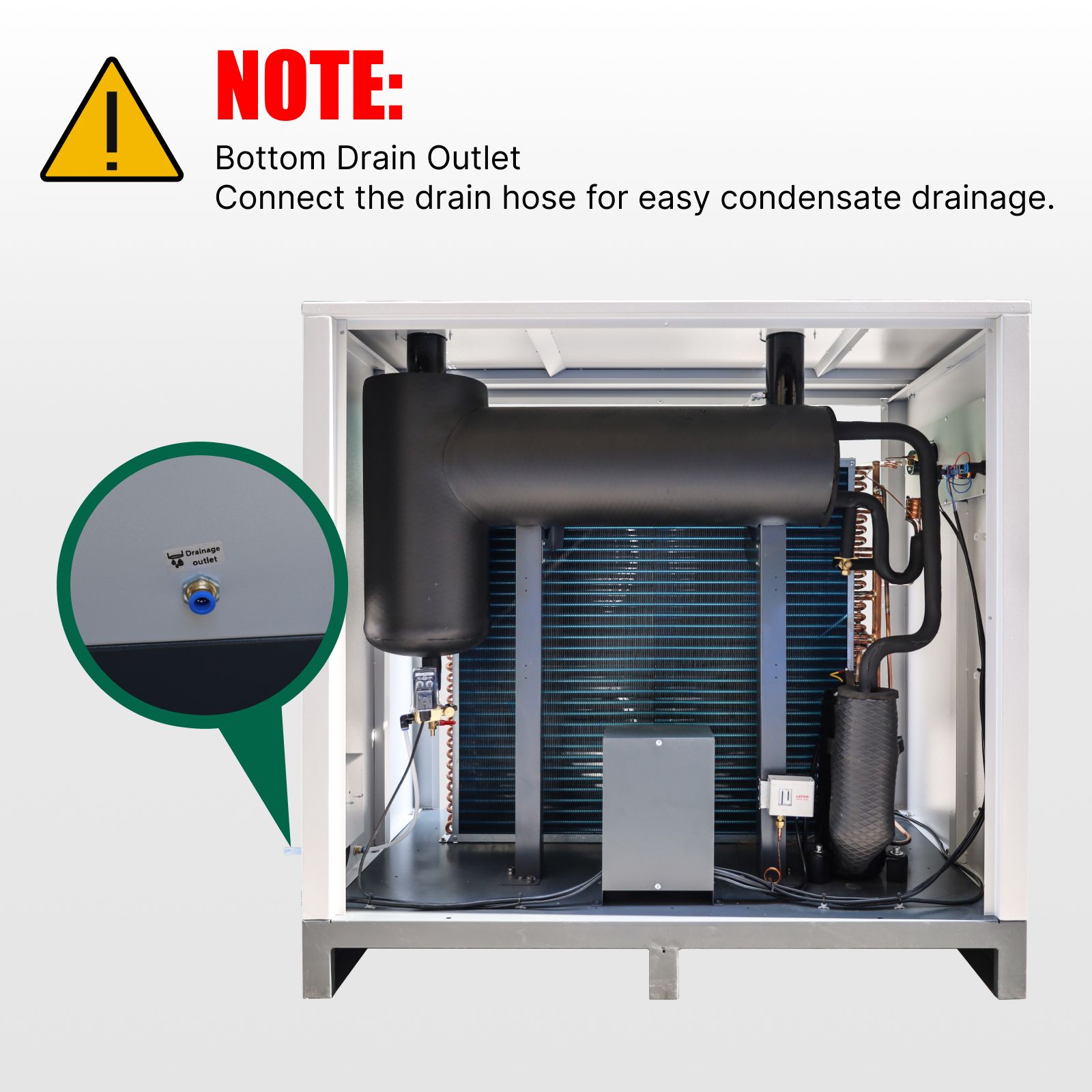 494CFM Refrigerated Air Dryer for Compressor 100 HP Air Compressor, Industrial Compressed Air Drying System, High Flow Compressed Air Dryer